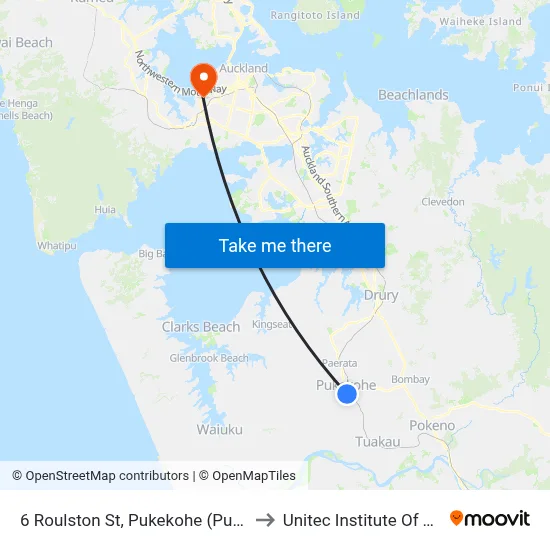 6 Roulston St, Pukekohe (Pukekohe Shops) to Unitec Institute Of Technology map