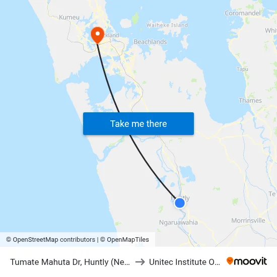 Tumate Mahuta Dr, Huntly (Near Tainui Bridge Rd) to Unitec Institute Of Technology map