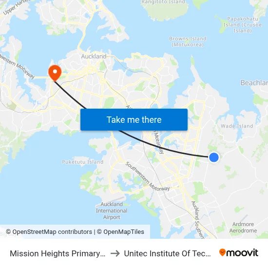 Mission Heights Primary School to Unitec Institute Of Technology map