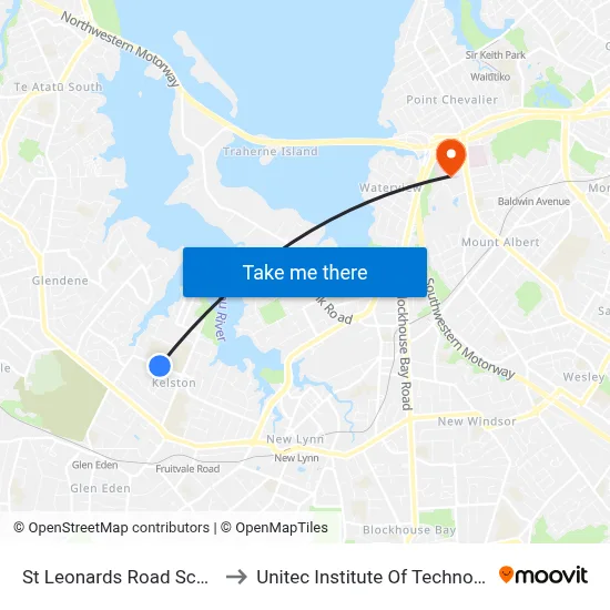 St Leonards Road School to Unitec Institute Of Technology map
