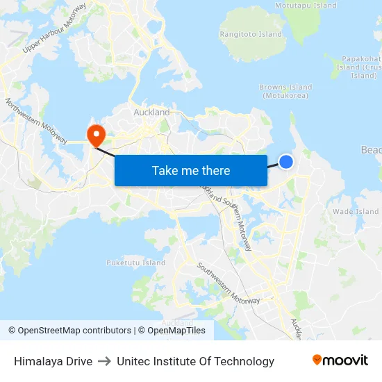 Himalaya Drive to Unitec Institute Of Technology map