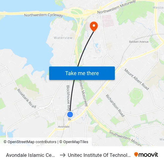 Avondale Islamic Centre to Unitec Institute Of Technology map