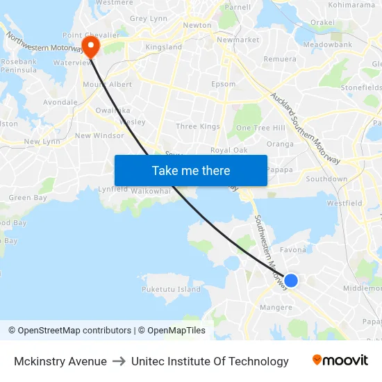 Mckinstry Avenue to Unitec Institute Of Technology map