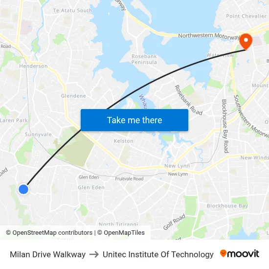 Milan Drive Walkway to Unitec Institute Of Technology map
