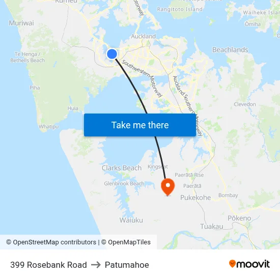 399 Rosebank Road to Patumahoe map