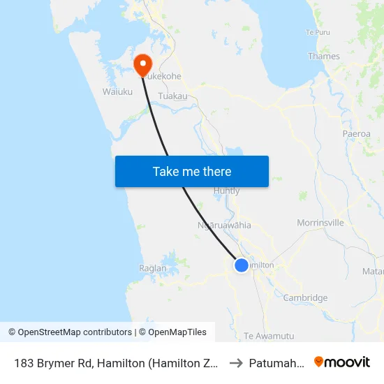 183 Brymer Rd, Hamilton (Hamilton Zoo) to Patumahoe map