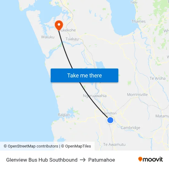 Glenview Bus Hub Southbound to Patumahoe map