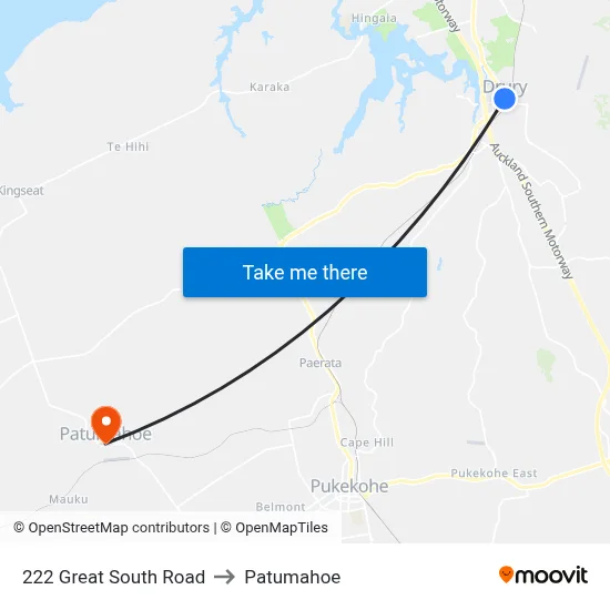 222 Great South Road to Patumahoe map