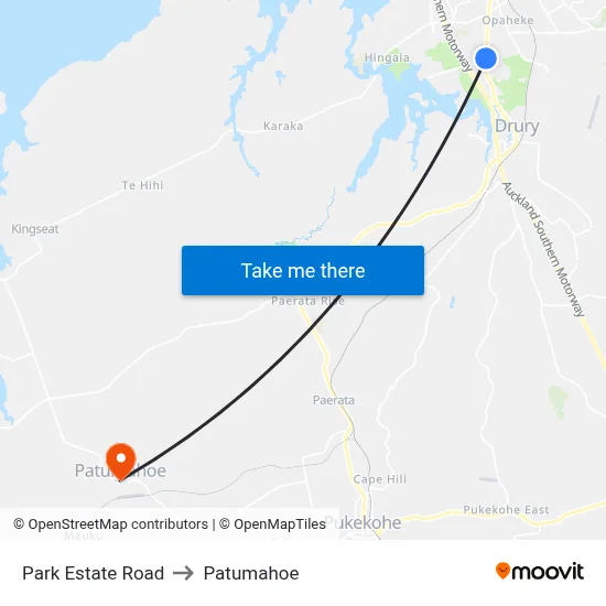 Park Estate Road to Patumahoe map