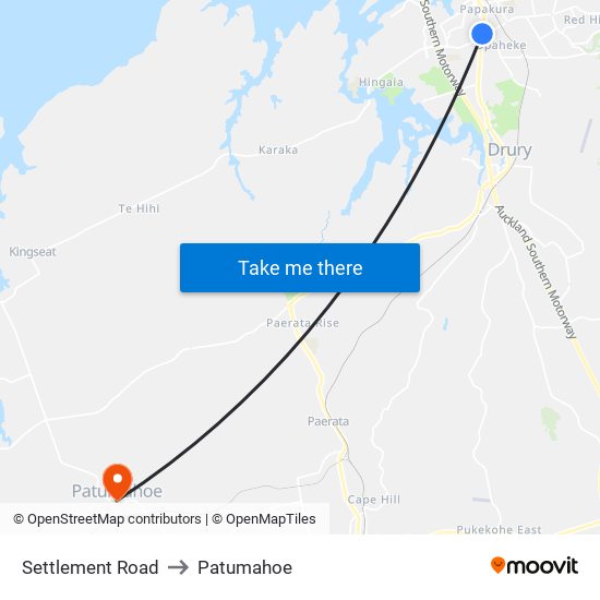 Settlement Road to Patumahoe map