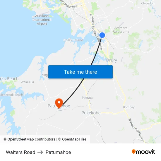Walters Road to Patumahoe map
