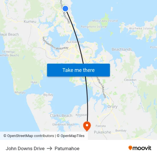 John Downs Drive to Patumahoe map