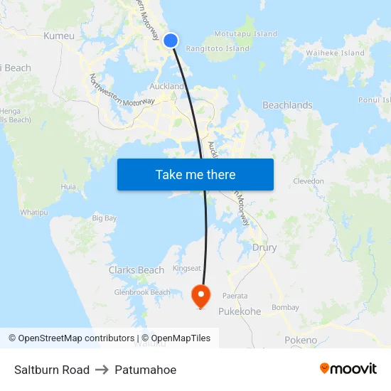 Saltburn Road to Patumahoe map