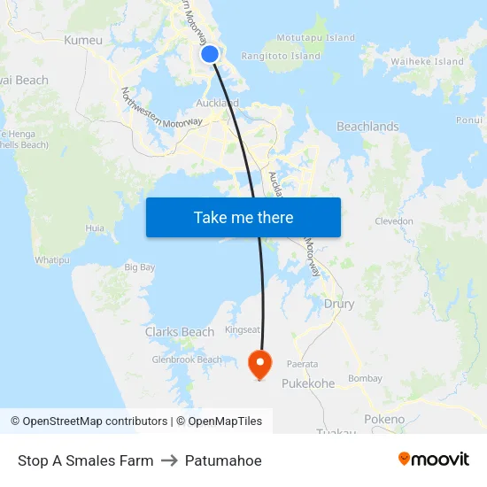 Stop A Smales Farm to Patumahoe map