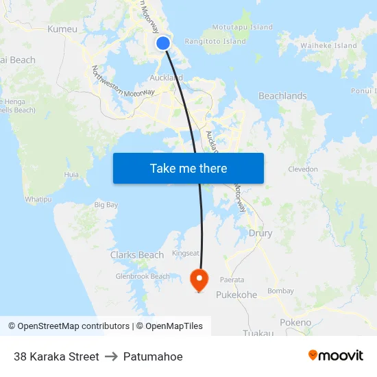 38 Karaka Street to Patumahoe map