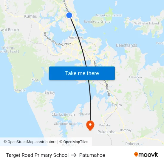 Target Road Primary School to Patumahoe map