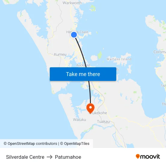 Silverdale Centre to Patumahoe map