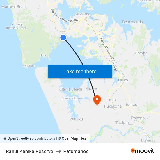 Rahui Kahika Reserve to Patumahoe map