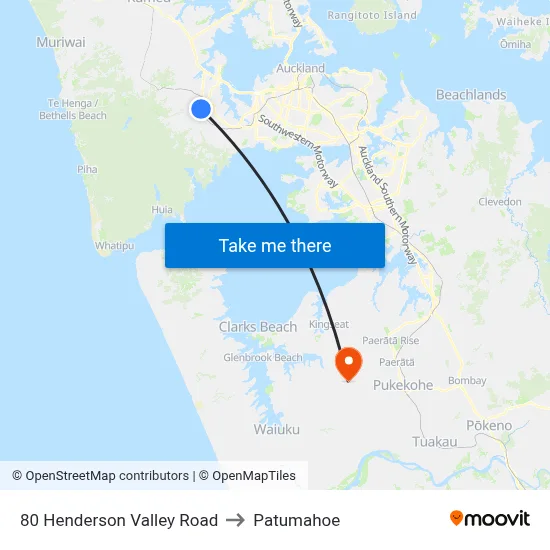 80 Henderson Valley Road to Patumahoe map