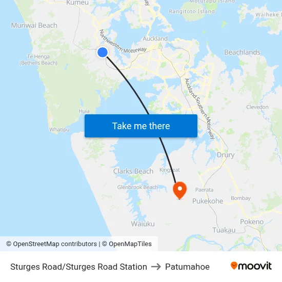 Sturges Road/Sturges Road Station to Patumahoe map