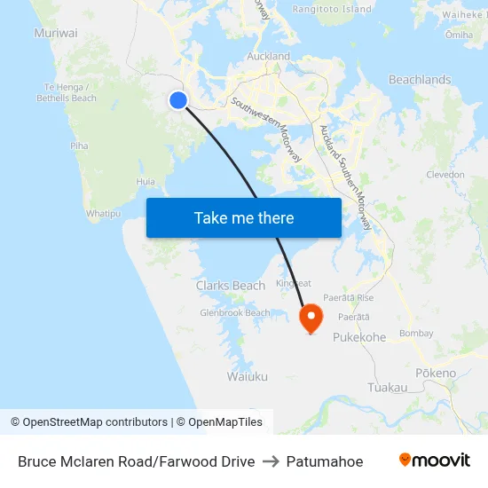 Bruce Mclaren Road/Farwood Drive to Patumahoe map