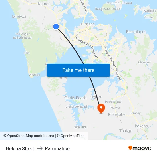 Helena Street to Patumahoe map