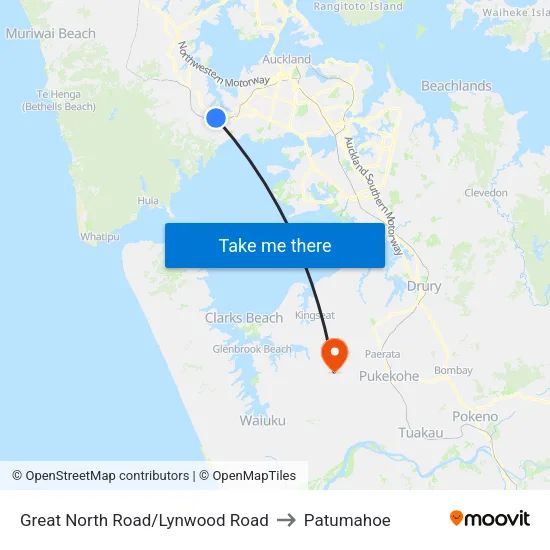 Great North Road/Lynwood Road to Patumahoe map