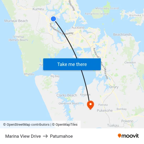 Marina View Drive to Patumahoe map