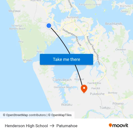 Henderson High School to Patumahoe map