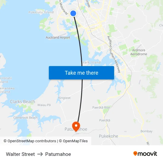 Walter Street to Patumahoe map