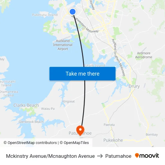 Mckinstry Avenue/Mcnaughton Avenue to Patumahoe map