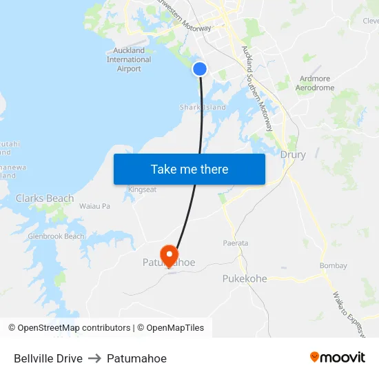 Bellville Drive to Patumahoe map