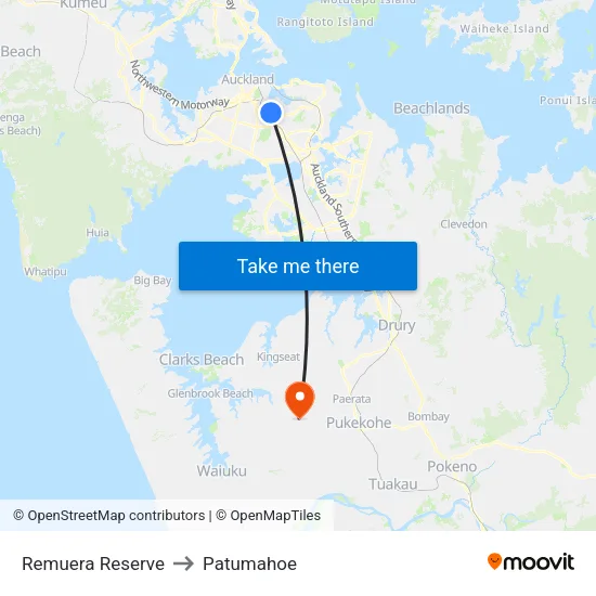 Remuera Reserve to Patumahoe map