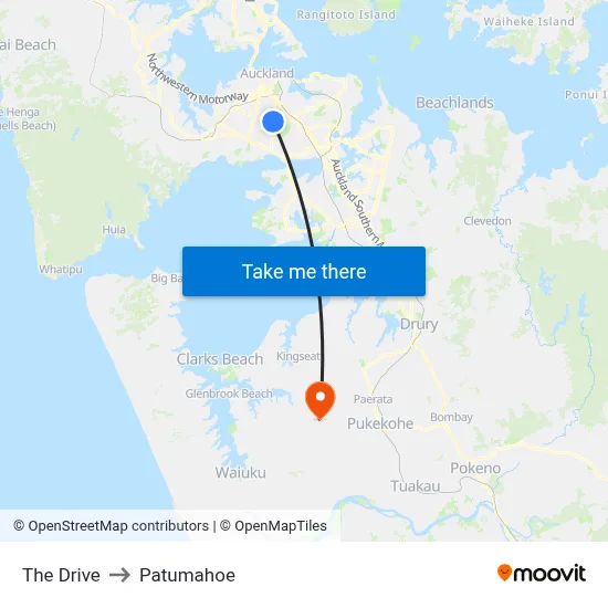 The Drive to Patumahoe map