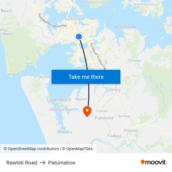 Rawhiti Road to Patumahoe map