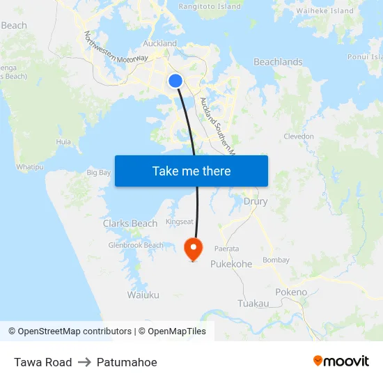 Tawa Road to Patumahoe map