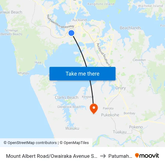 Mount Albert Road/Owairaka Avenue Shops to Patumahoe map