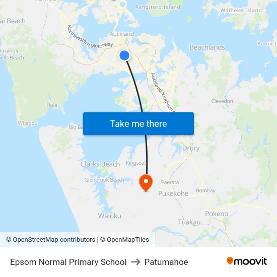 Epsom Normal Primary School to Patumahoe map