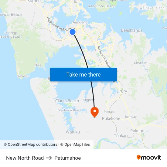 New North Road to Patumahoe map