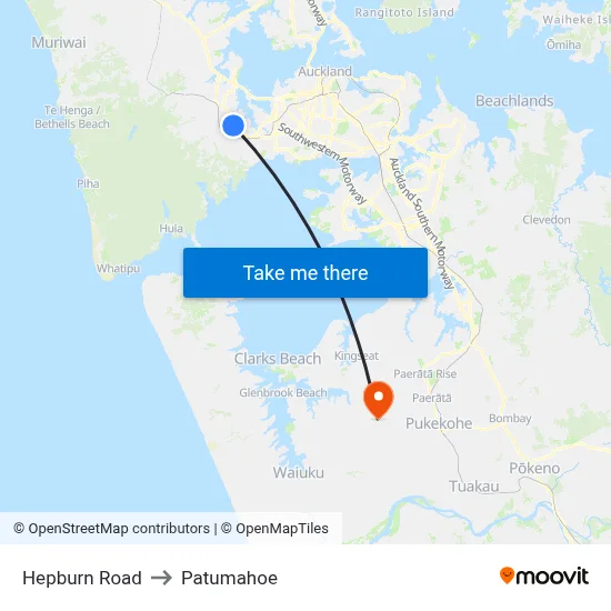Hepburn Road to Patumahoe map