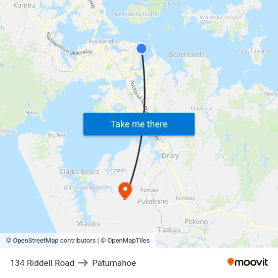 134 Riddell Road to Patumahoe map