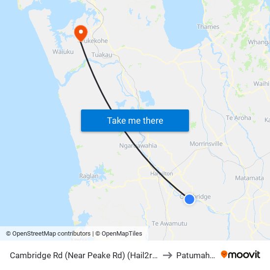 Cambridge Rd (Near Peake Rd) (Hail2ride) to Patumahoe map