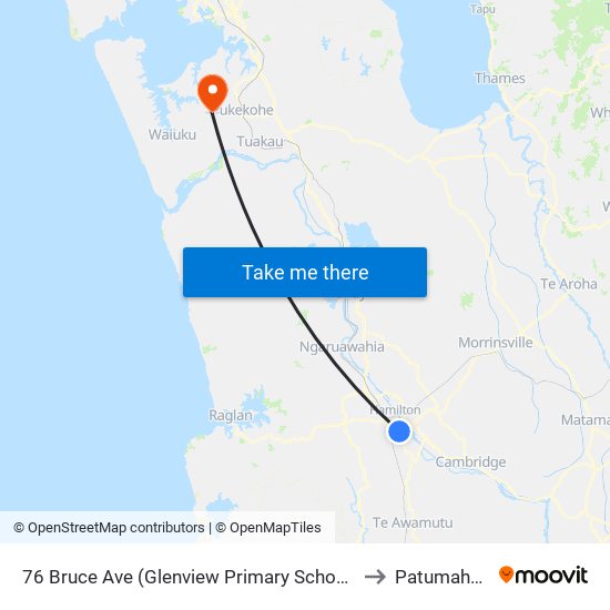 76 Bruce Ave (Glenview Primary School) to Patumahoe map