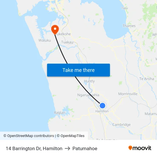 14 Barrington Dr, Hamilton to Patumahoe map