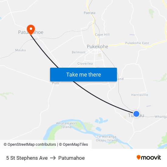 5 St Stephens Ave to Patumahoe map