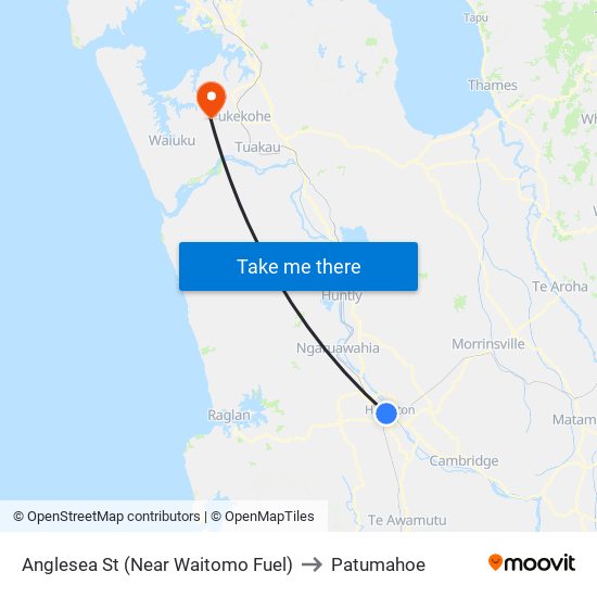 Anglesea St (Near Waitomo Fuel) to Patumahoe map