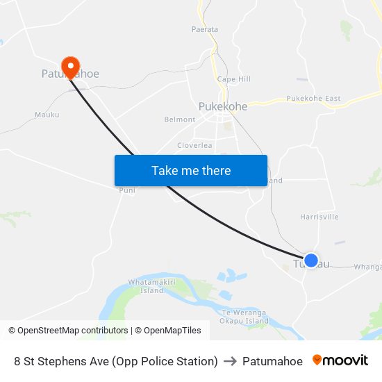8 St Stephens Ave (Opp Police Station) to Patumahoe map