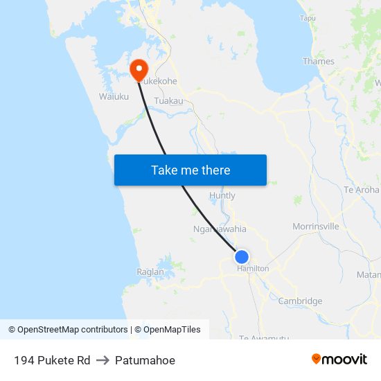 194 Pukete Rd to Patumahoe map