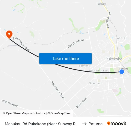 Manukau Rd, Pukekohe (Near Subway Rd) to Patumahoe map