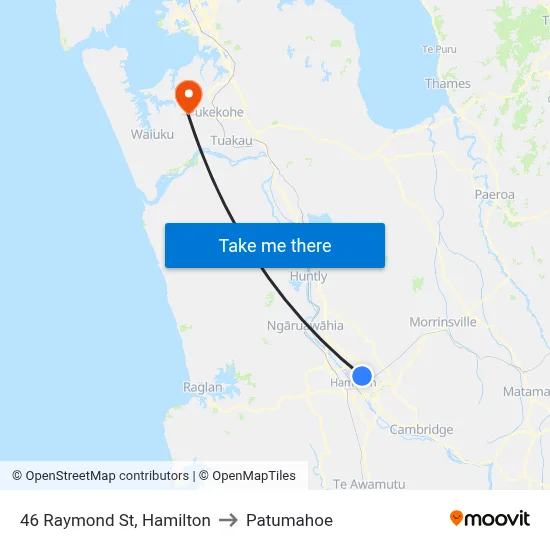 46 Raymond St, Hamilton to Patumahoe map